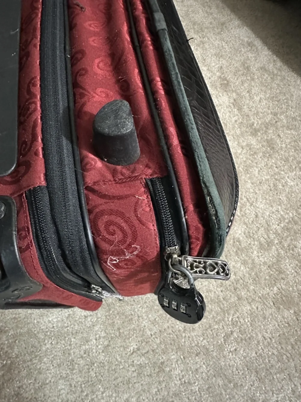 Vintage Brighton RETIRED Brown Leather Black Carryon Wheeled Laptop Travel Bag